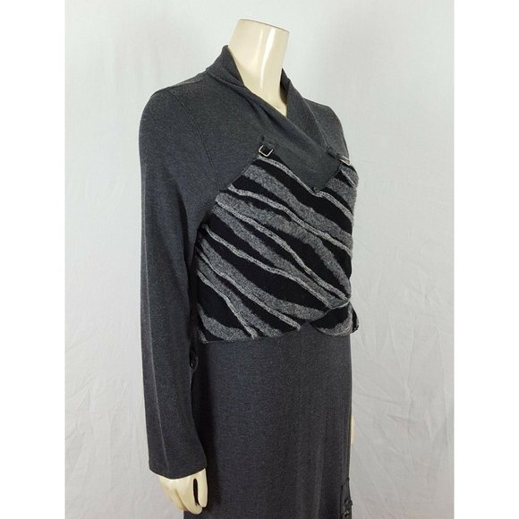 CATY LESCA gray and black Bohemian maxi dress 4‎ - Picture 6 of 12